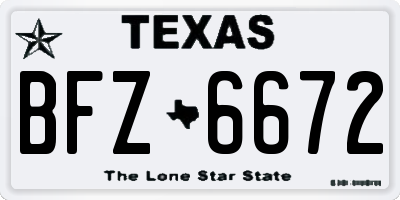 TX license plate BFZ6672