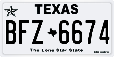 TX license plate BFZ6674