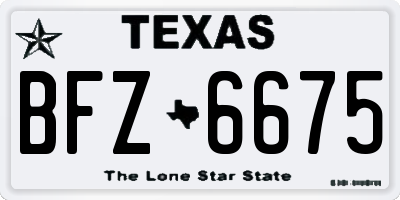 TX license plate BFZ6675
