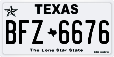 TX license plate BFZ6676