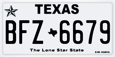 TX license plate BFZ6679