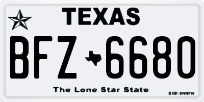 TX license plate BFZ6680