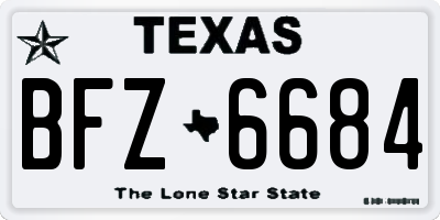 TX license plate BFZ6684