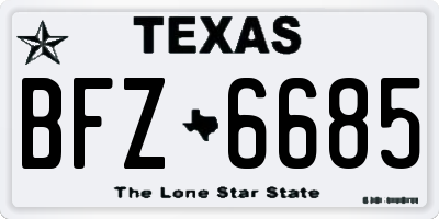 TX license plate BFZ6685