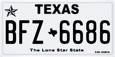 TX license plate BFZ6686