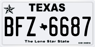 TX license plate BFZ6687
