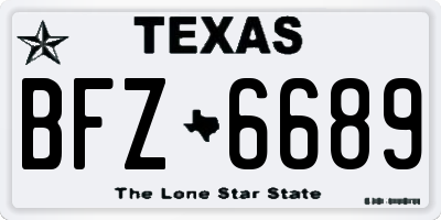 TX license plate BFZ6689