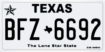 TX license plate BFZ6692