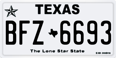 TX license plate BFZ6693