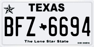 TX license plate BFZ6694