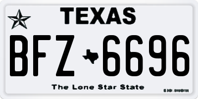 TX license plate BFZ6696