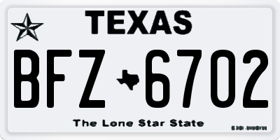 TX license plate BFZ6702
