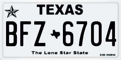 TX license plate BFZ6704