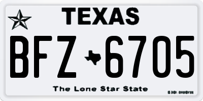TX license plate BFZ6705