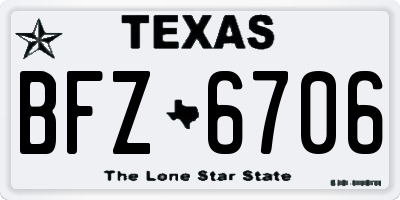 TX license plate BFZ6706