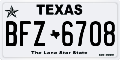 TX license plate BFZ6708