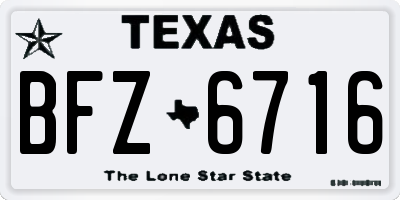 TX license plate BFZ6716