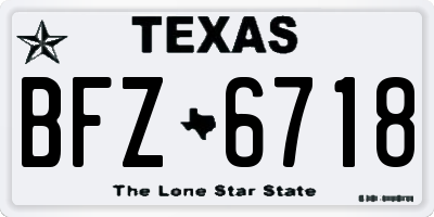 TX license plate BFZ6718