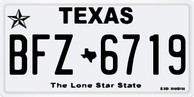 TX license plate BFZ6719