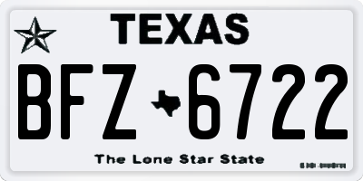 TX license plate BFZ6722