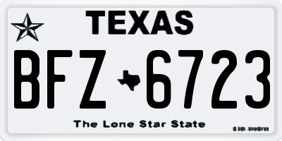 TX license plate BFZ6723