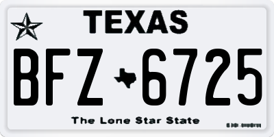 TX license plate BFZ6725