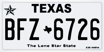 TX license plate BFZ6726
