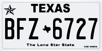 TX license plate BFZ6727