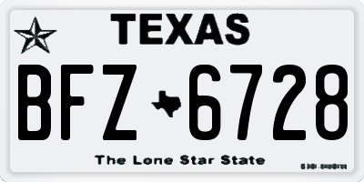 TX license plate BFZ6728
