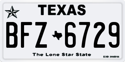 TX license plate BFZ6729