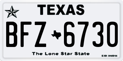 TX license plate BFZ6730