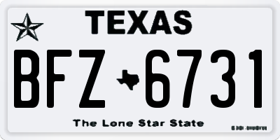 TX license plate BFZ6731