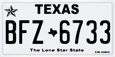 TX license plate BFZ6733