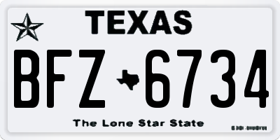 TX license plate BFZ6734