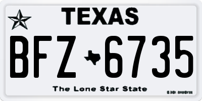 TX license plate BFZ6735