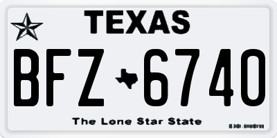 TX license plate BFZ6740