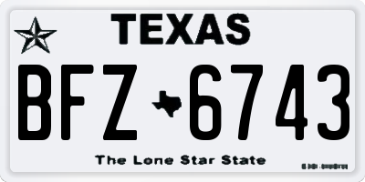 TX license plate BFZ6743