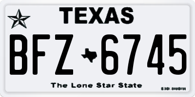 TX license plate BFZ6745