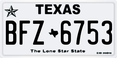 TX license plate BFZ6753