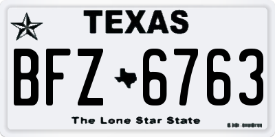 TX license plate BFZ6763