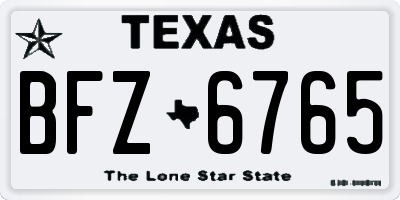 TX license plate BFZ6765