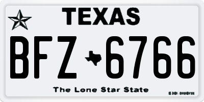 TX license plate BFZ6766