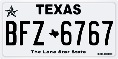 TX license plate BFZ6767