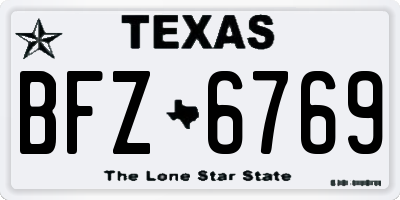 TX license plate BFZ6769