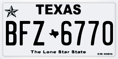 TX license plate BFZ6770
