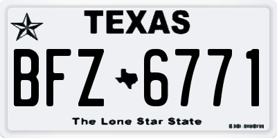 TX license plate BFZ6771