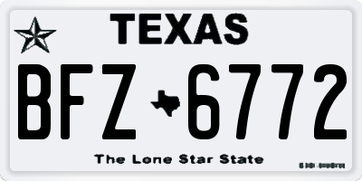 TX license plate BFZ6772