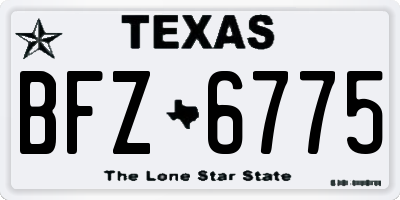 TX license plate BFZ6775