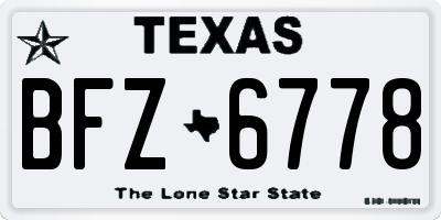 TX license plate BFZ6778