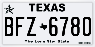 TX license plate BFZ6780